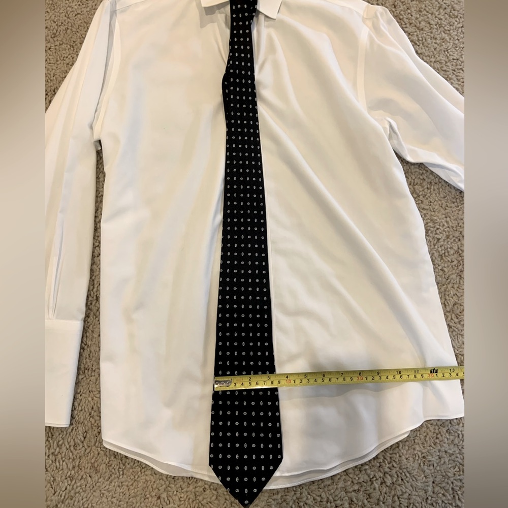 Black/white silk tie